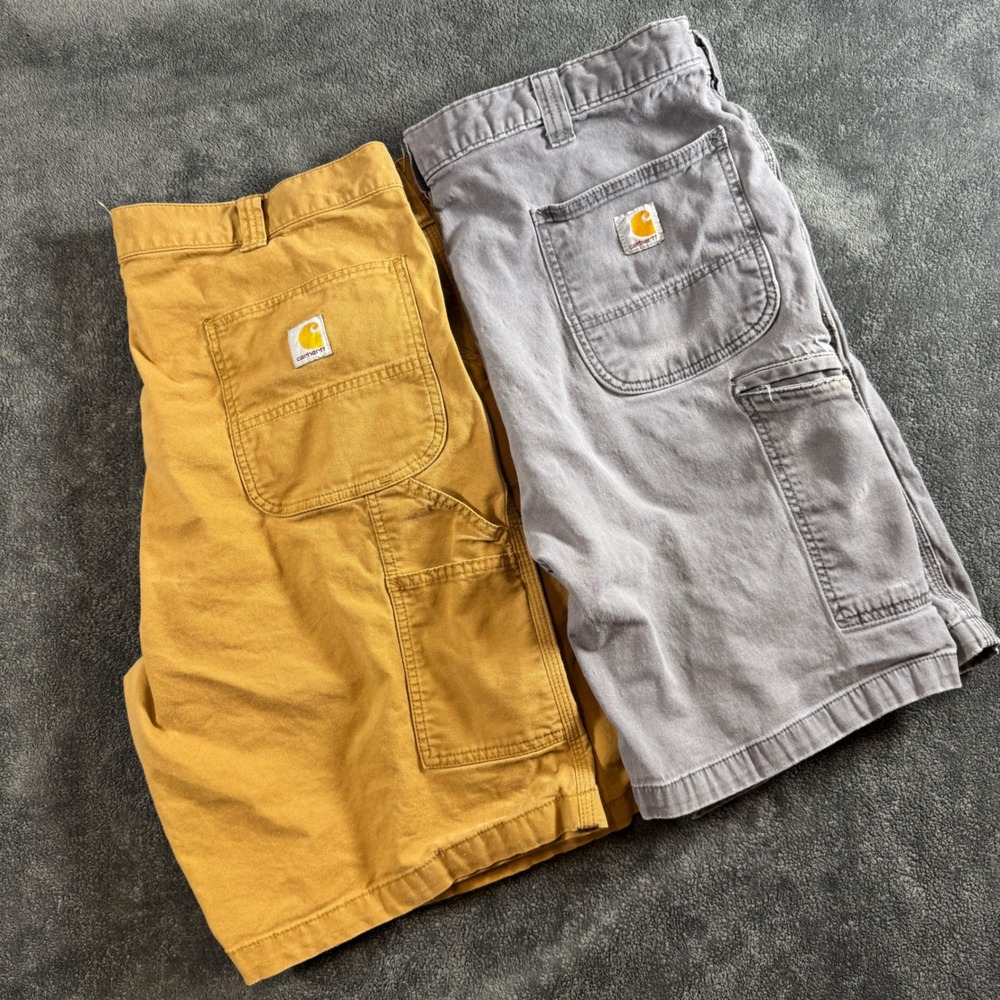 Carhartt Mens Shorts Size 40 Relaxed Fit Canvas Work Tan Grey Lot of 2 102514
